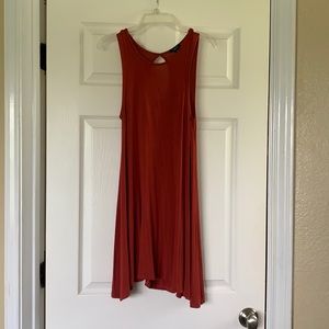 Rue 21 midi casual rust dress with keyhole back